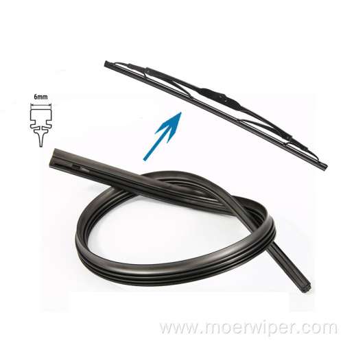 6 mm Windscreen Natural Wiper Blades Rubber